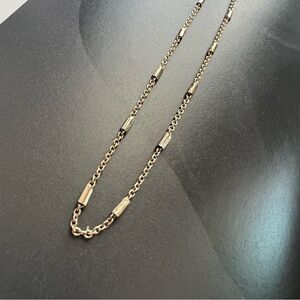 Gold Tone Barrel Rolo Link Chain Choker Necklace